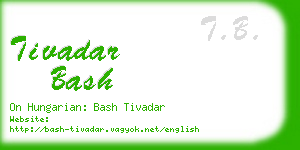 tivadar bash business card